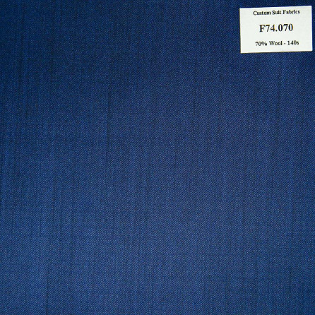 (HẾT HÀNG) F74.070 Kevinlli V6 - Vải Suit 70% Wool - Xanh Dương Trơn